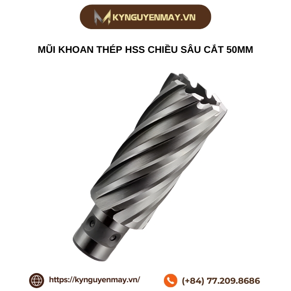 Mũi khoan thép HSS chiều sâu cắt 50mm