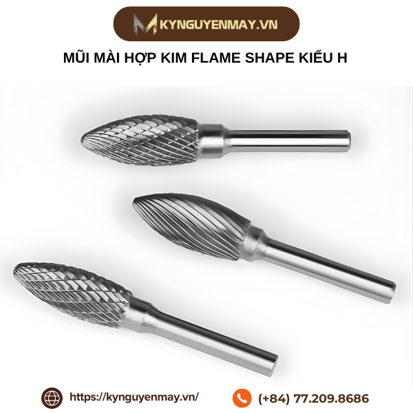 Mũi mài hợp kim flame shape kiểu H