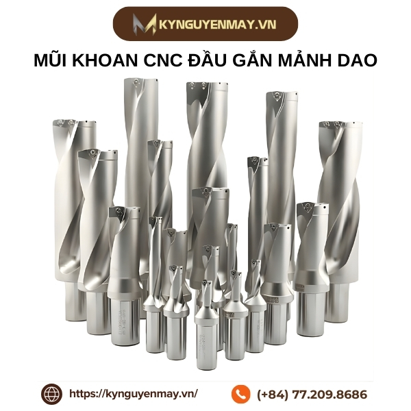 Mũi khoan CNC đầu gắn mảnh dao