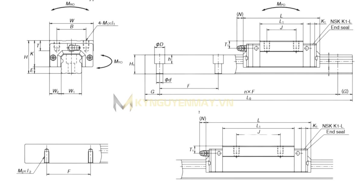 thanh trượt NSK DV
