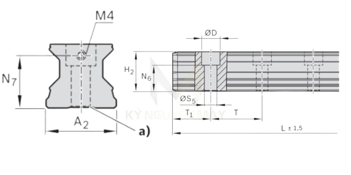 Thông số kỹ thuật của ray trượt tuyến tính dòng R1805 .2. 3.