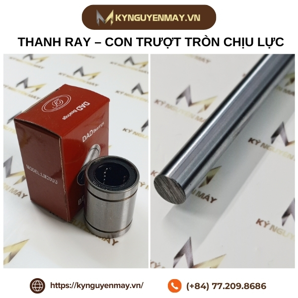 Thanh ray-con trượt tròn chịu lực