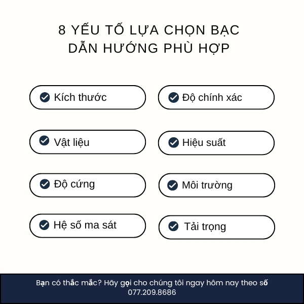 8 Yếu tố cần xem xét để lựa chọn bạc dẫn hướng phù hợp