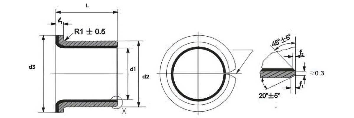 Thông số kỹ thuật bạc lót trục đồng SF-F