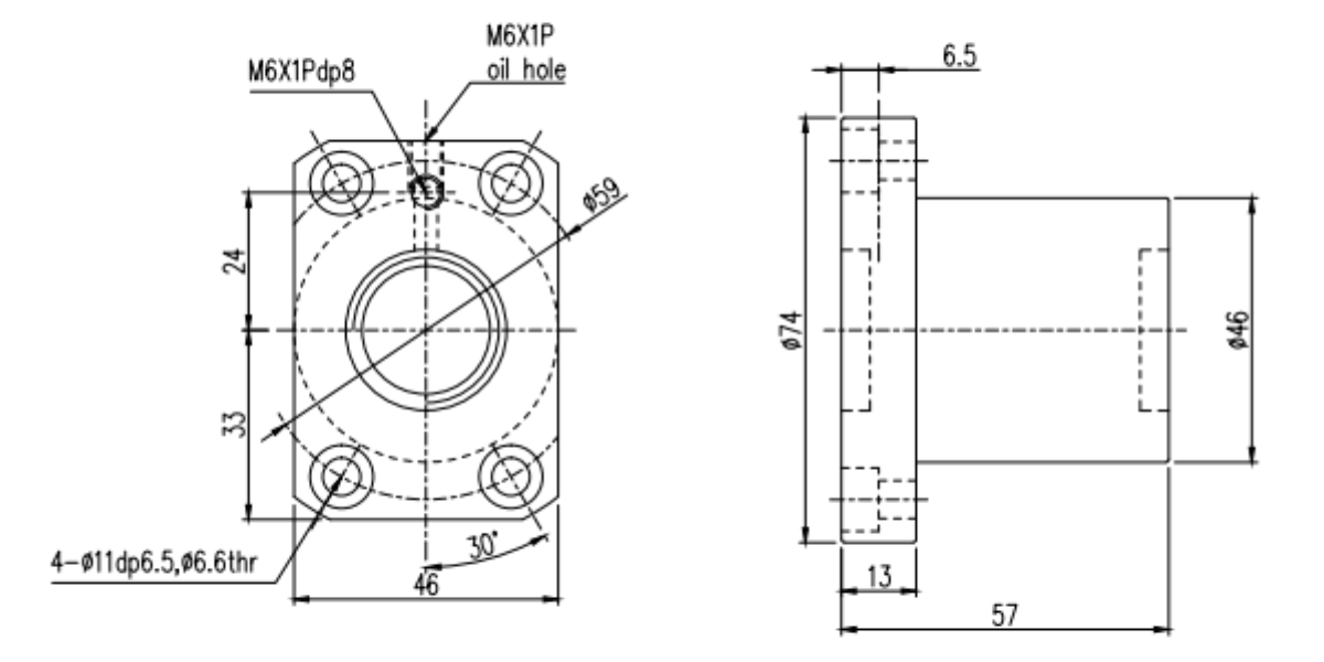 Thông số kỹ thuật đai ốc bi XSVR2010B1D - trục vít me SCR2010GC5