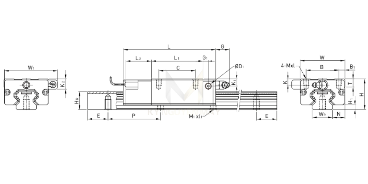 Thông số kỹ thuật con trượt bi PGHL