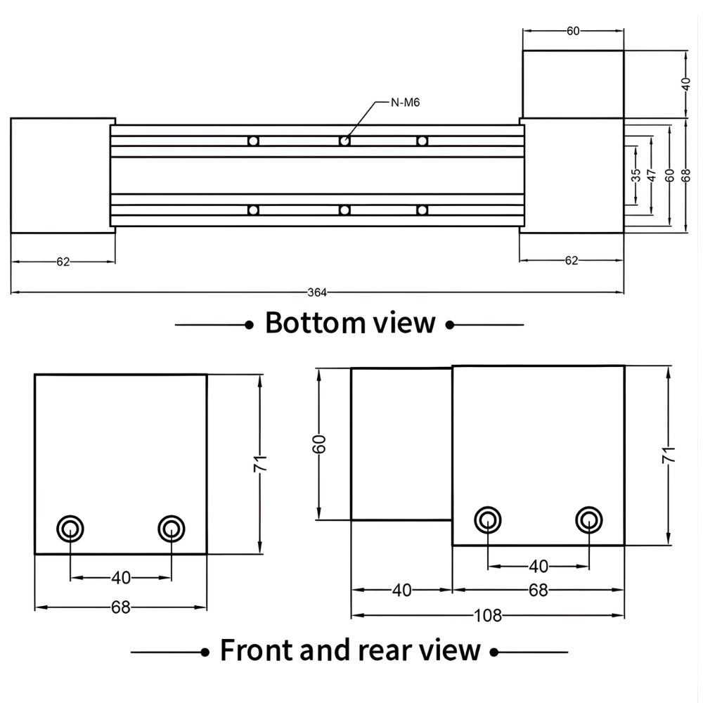 Thông số kỹ thuật bàn trượt tuyến tính MF60 tốc độ cao