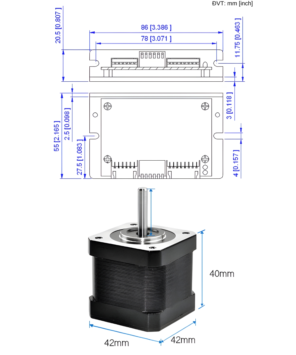 Thông số kỹ thuật bộ điều khiển DM320C kèm động cơ bước 42