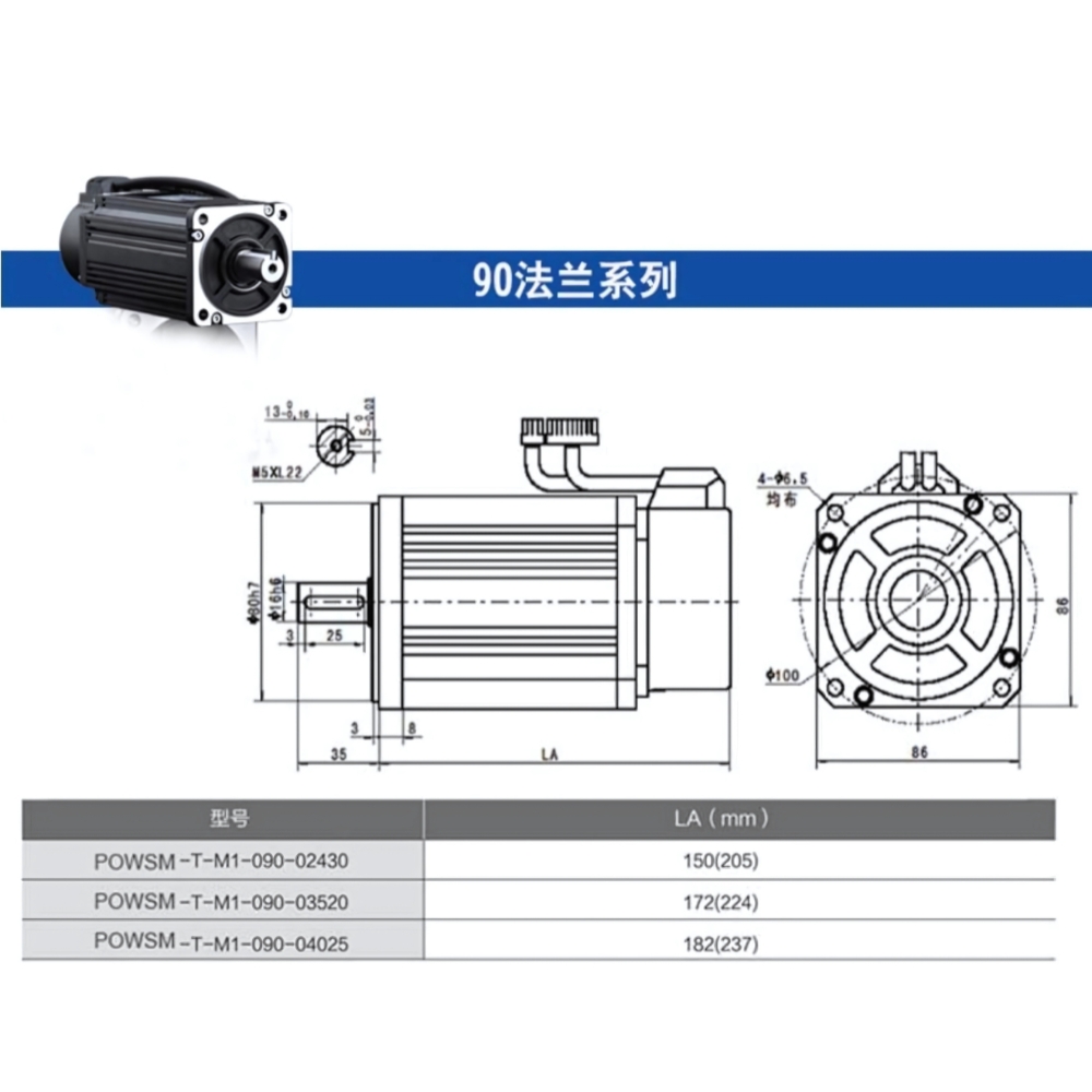 Thông số kỹ thuật bộ động cơ servo 750W 1000W POWMAX size90 có phanh
