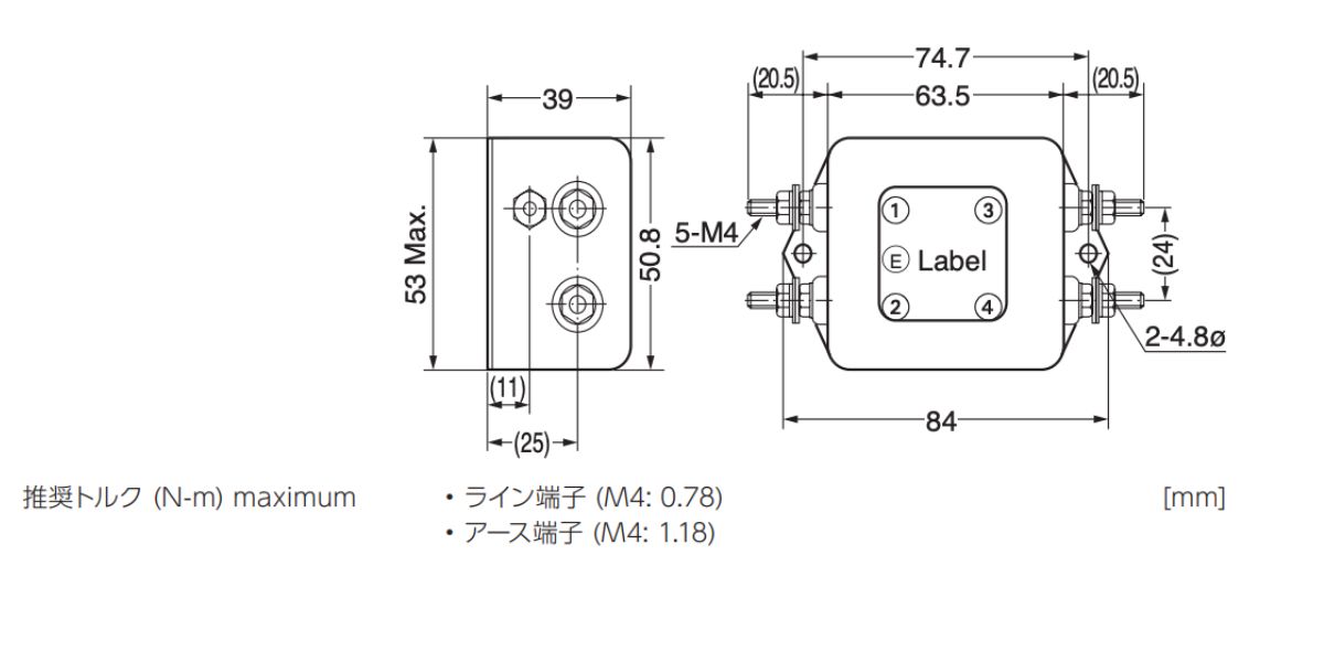 Thông số kỹ thuật bộ lọc nhiễu 1 pha TOKIN GT-2200