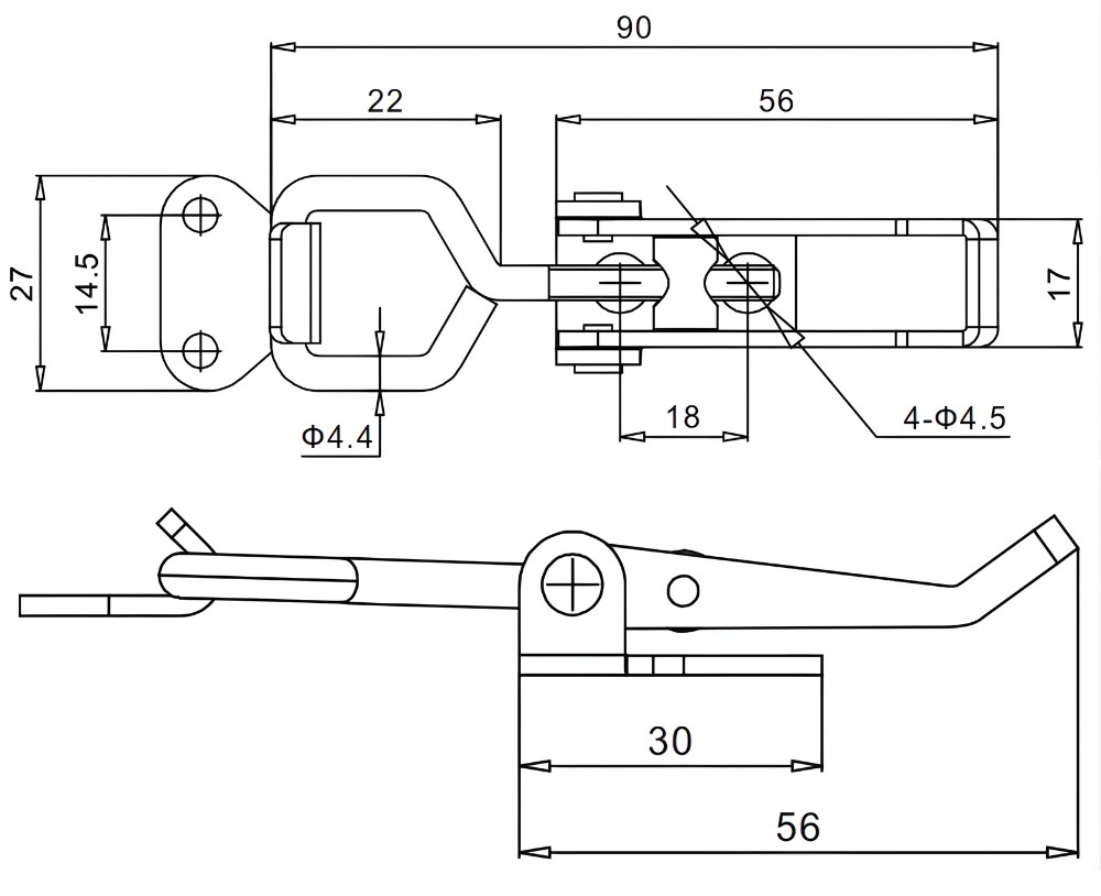 Thông số kỹ thuật khóa kẹp chốt GH-4001