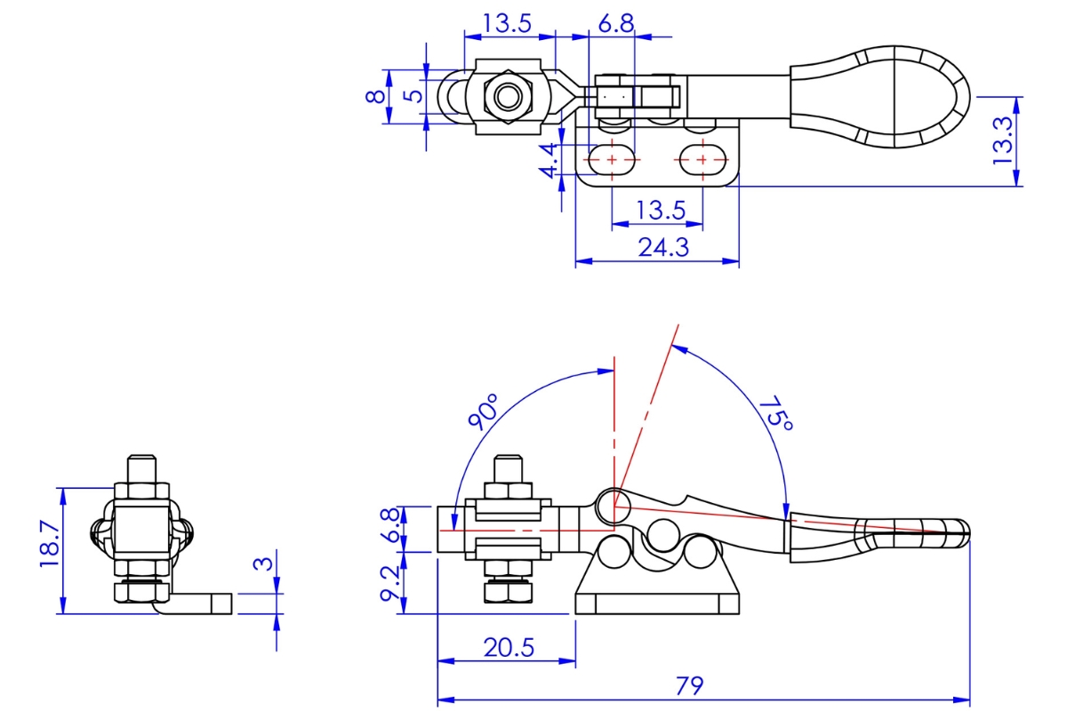 Thông số kỹ thuật kẹp định vị GH-201-L