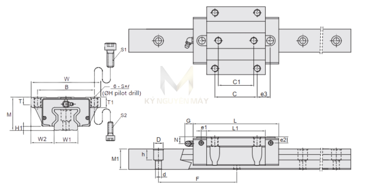 Thông số kỹ thuật vòng bi ray trượt LMR - C/LC