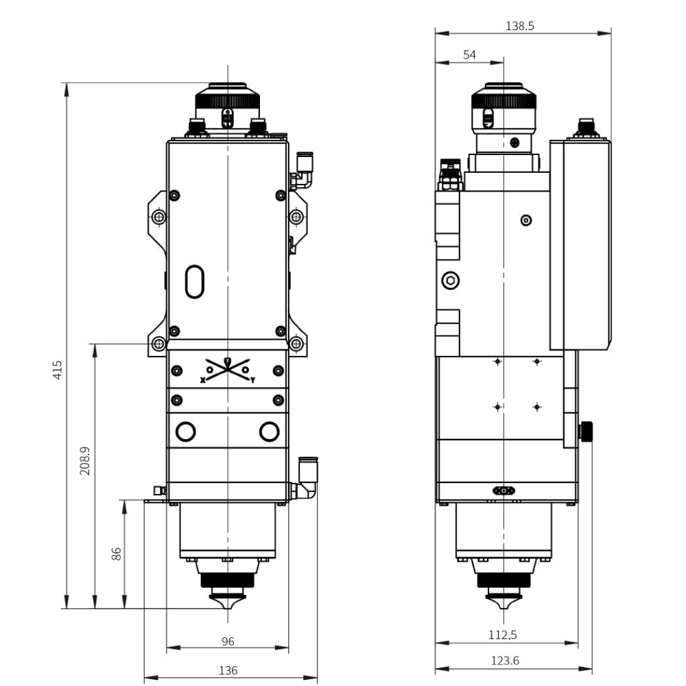 Thông số kỹ thuật đầu cắt laser lấy nét tự động BM06K