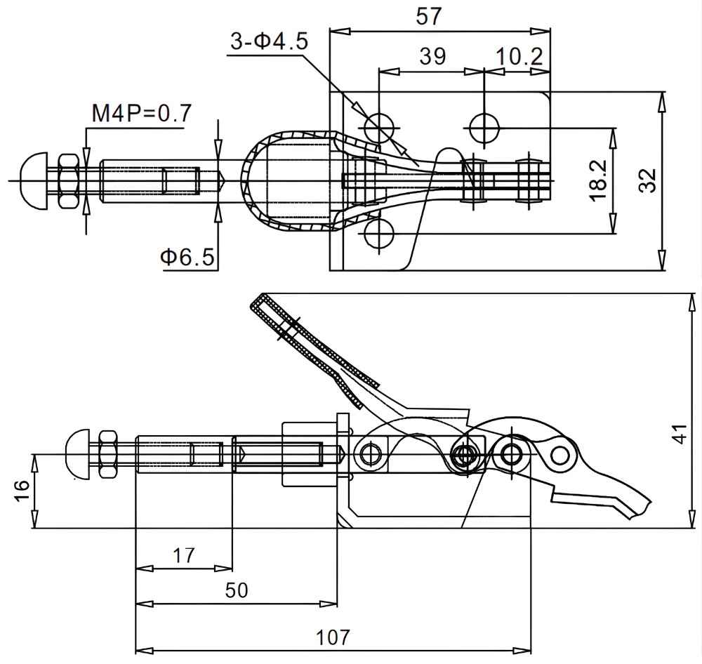 Thông số kỹ thuật cam kẹp kéo đẩy nhanh GH 301-AL