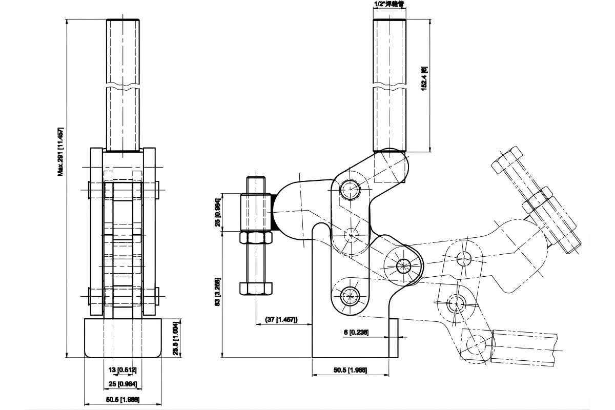 Thông số kỹ thuật kẹp định vị đứng CH-101-K