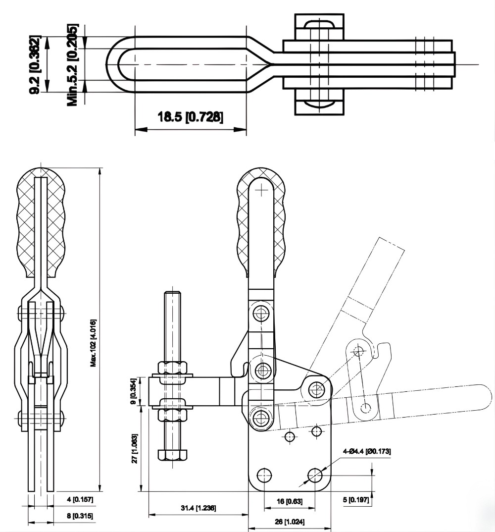 Thông số kỹ thuật kẹp định vị đứng CH-10751-B
