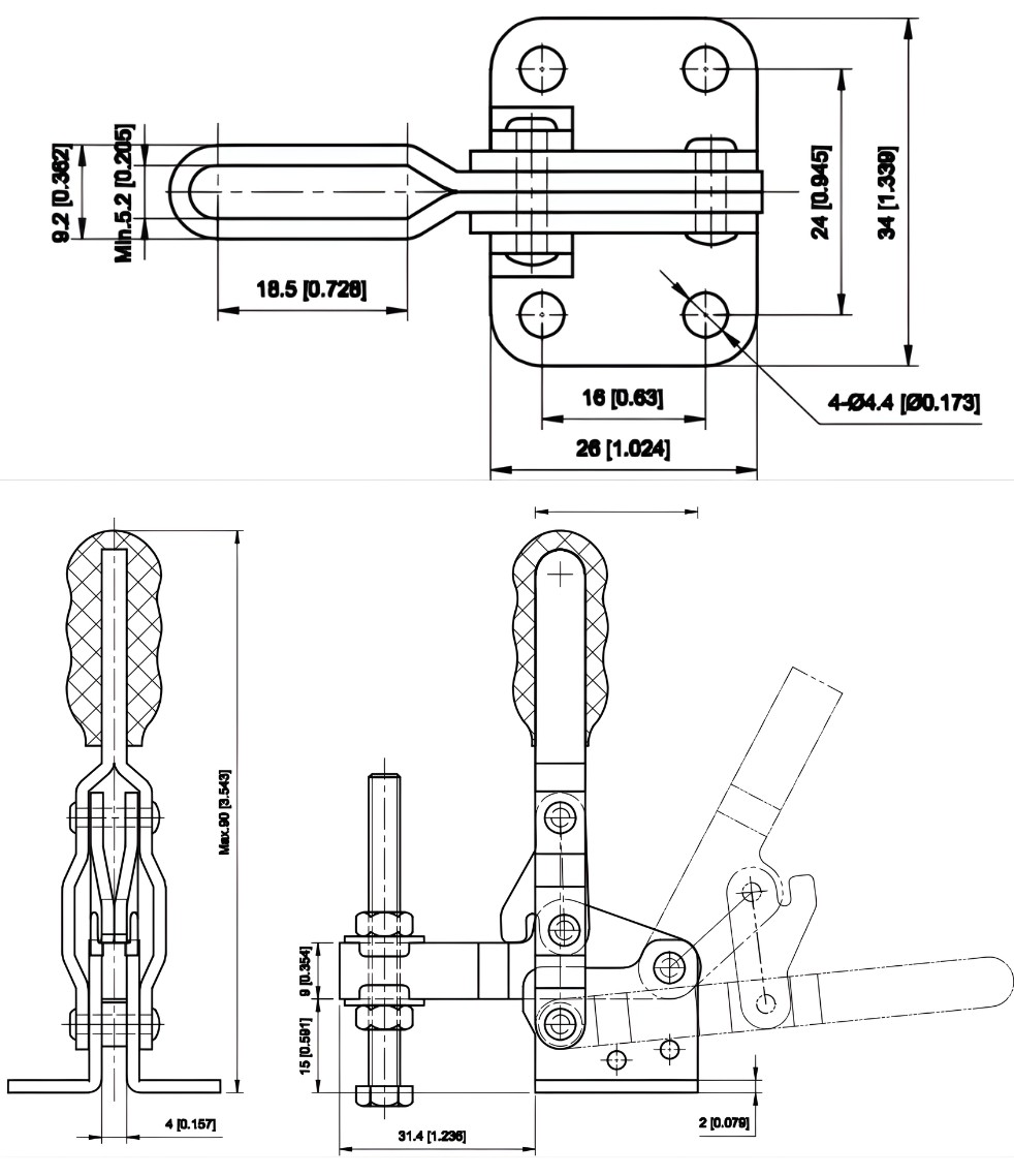Thông số kỹ thuật kẹp định vị đứng CH-10752-B