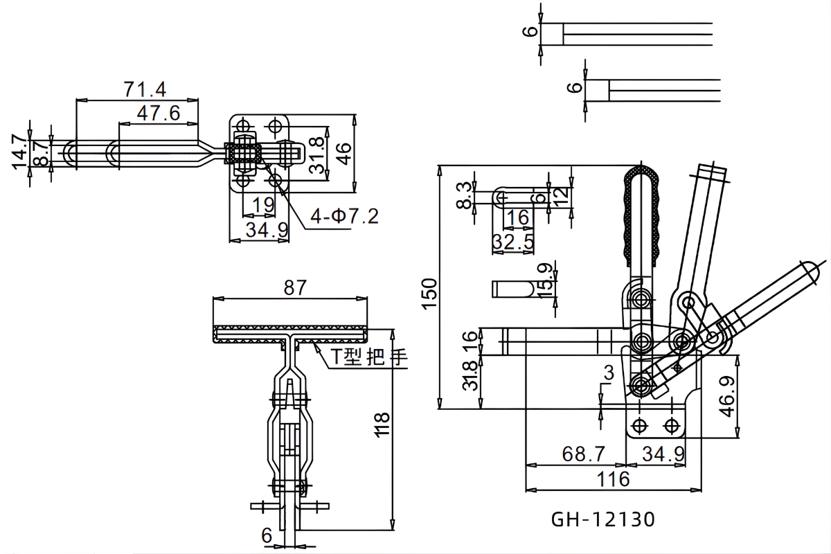 Thông số kỹ thuật kẹp định vị GH 12130