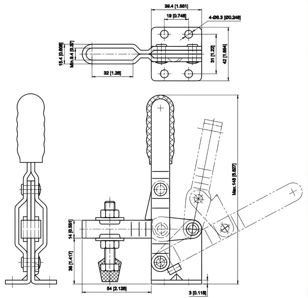 Thông số kỹ thuật kẹp đứng CH-101-D