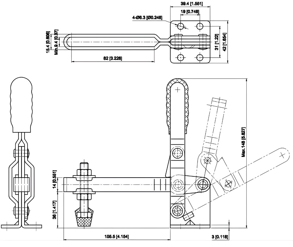 Thông số kỹ thuật kẹp đứng CH-101-E