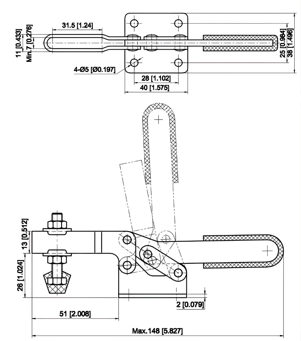 Thông số kỹ thuật kẹp ngang CH-201-C