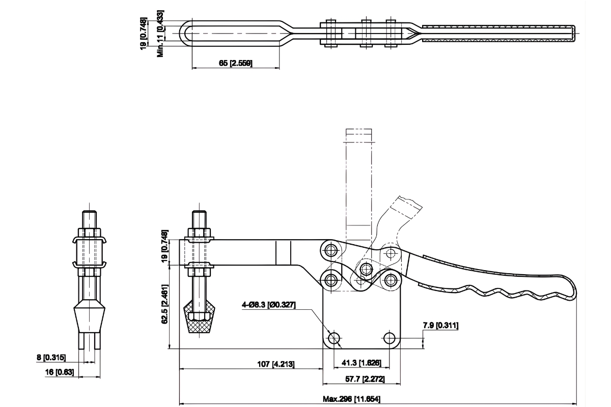 Thông số kỹ thuật kẹp định vị ngang CH-20236