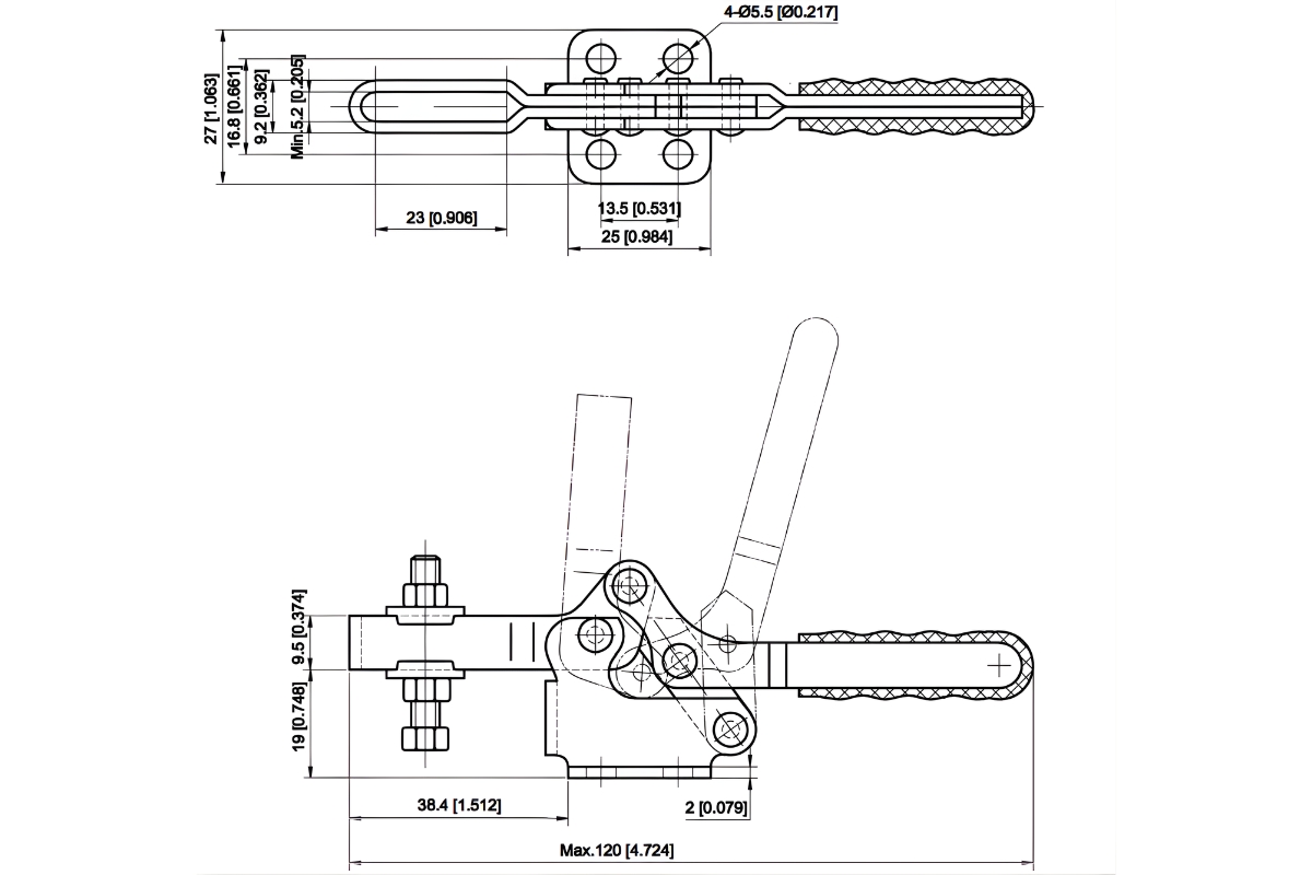 Thông số kỹ thuật kẹp định vị ngang CH-20752-B