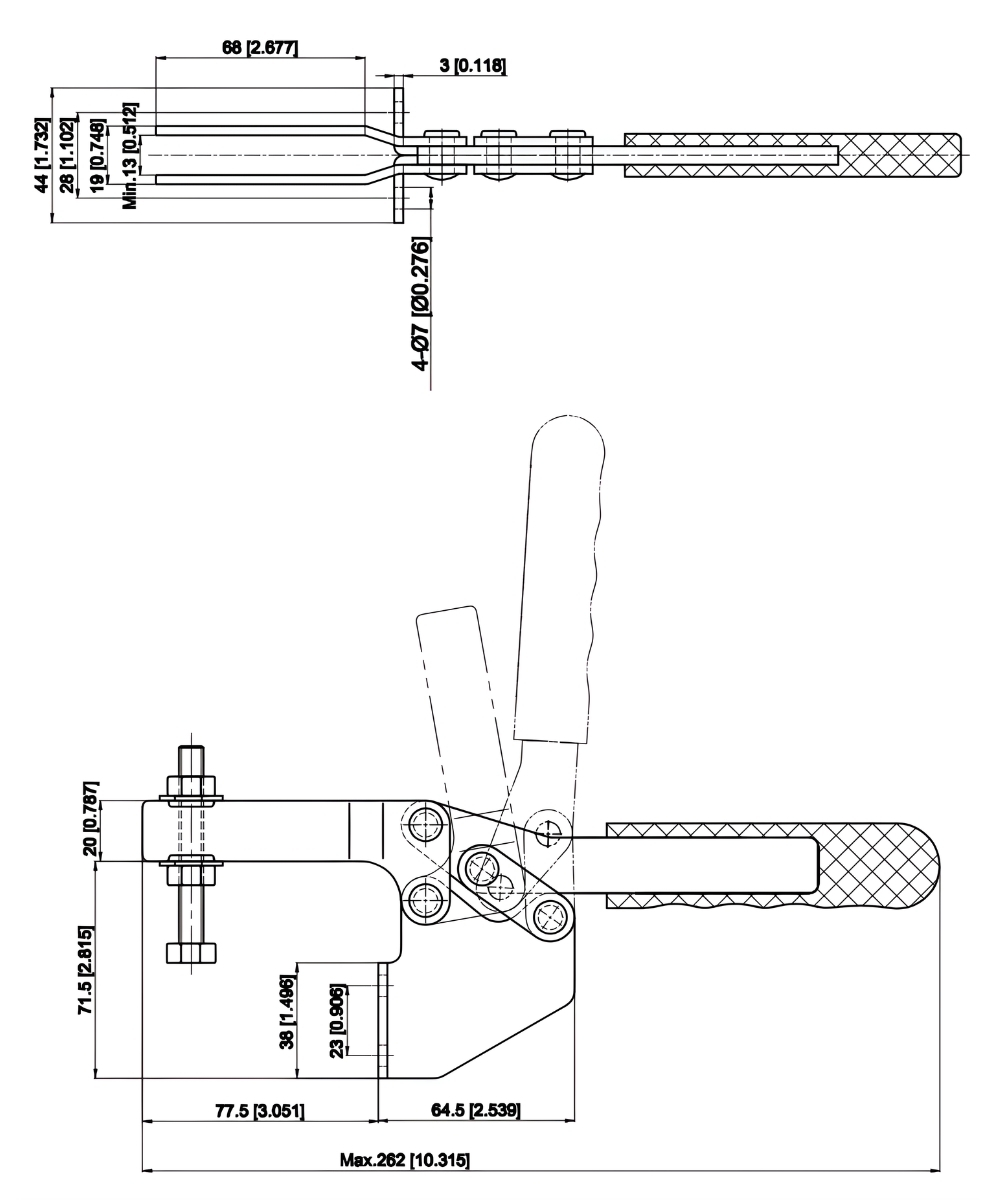 Thông số kỹ thuật kẹp định vị ngang CH-25383