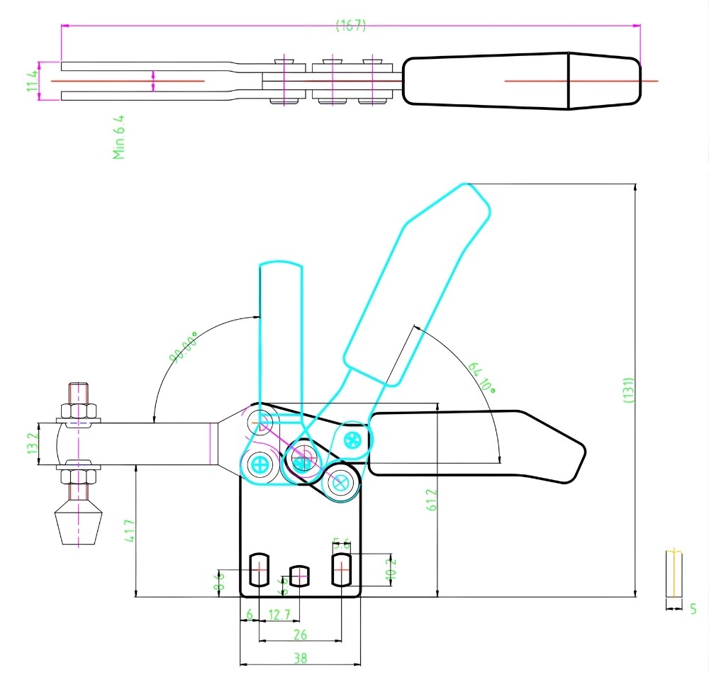 Thông số kỹ thuật kẹp ngang CH-2603-B