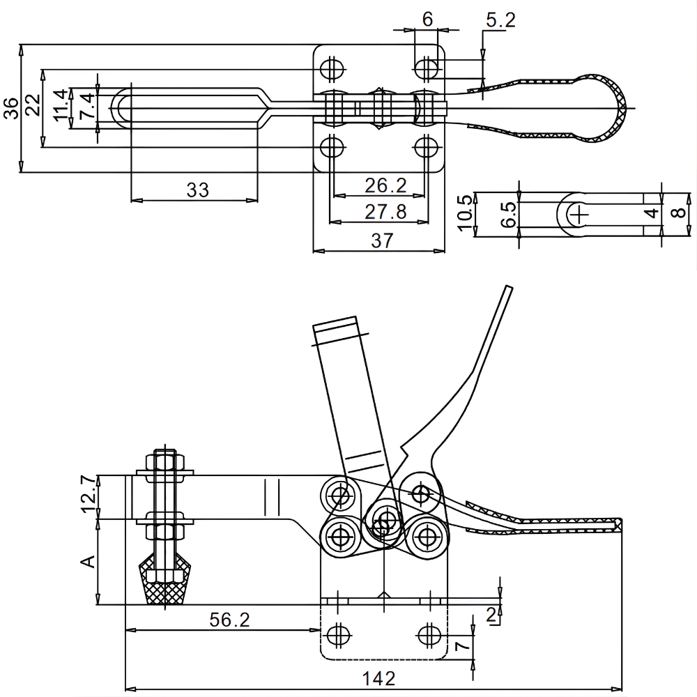 Thông số kỹ thuật kẹp phôi ngang GH-201-B series