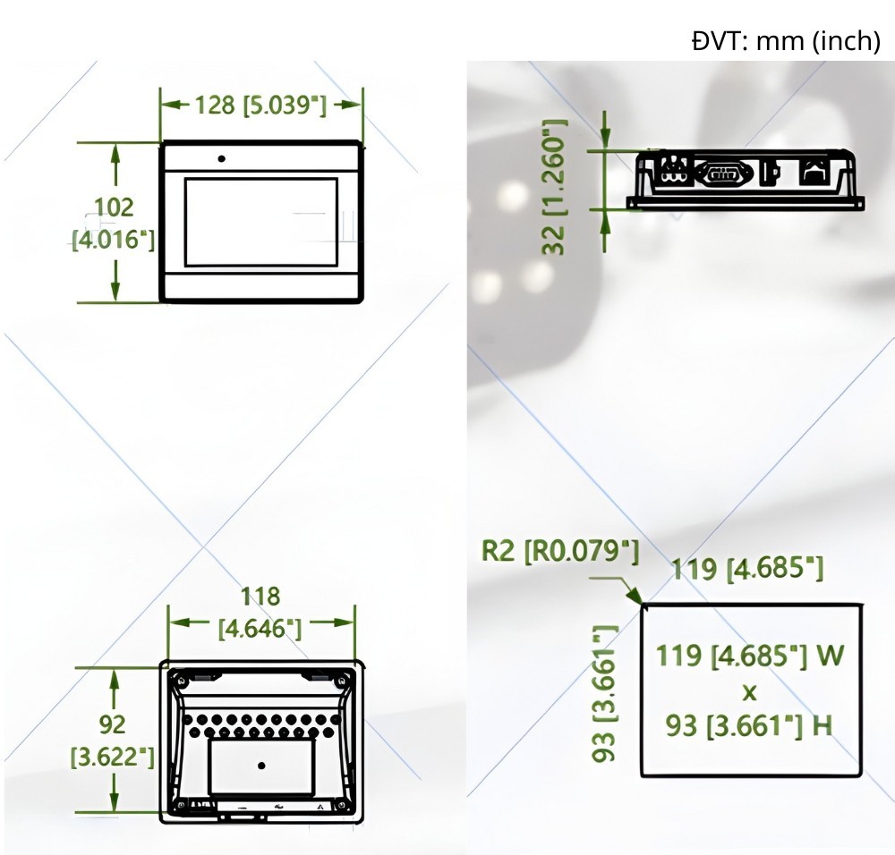 Ảnh thông số kỹ thuật màn hình HMI WEINVIEW MT8051IP 4.3 inch