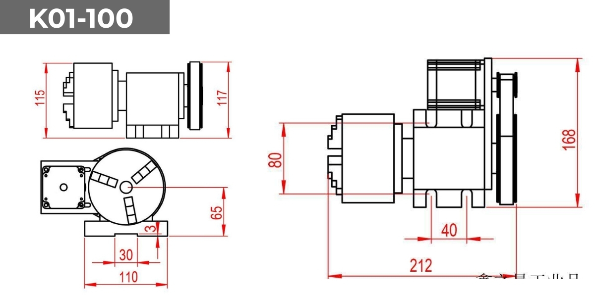 Thông số kỹ thuật trục A K01-100