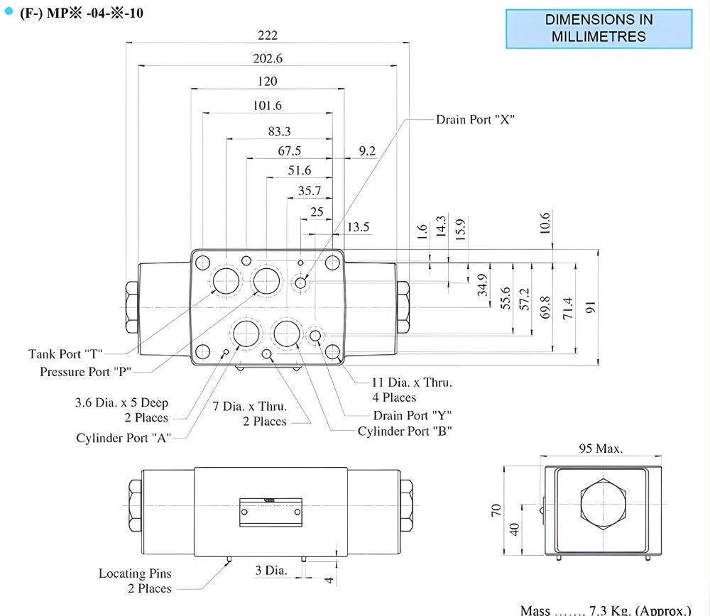 Thông số kỹ thuật van chống lún Modular YUCI YUKEN MP-04 series
