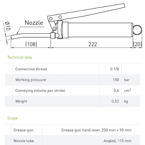 Thông số kỹ thuật súng bơm mỡ HIWIN GN-80M