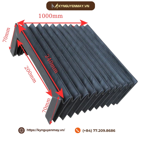 thông số kỹ thuật tấm chắn bụi chữ U200*70*240*70*1000mm