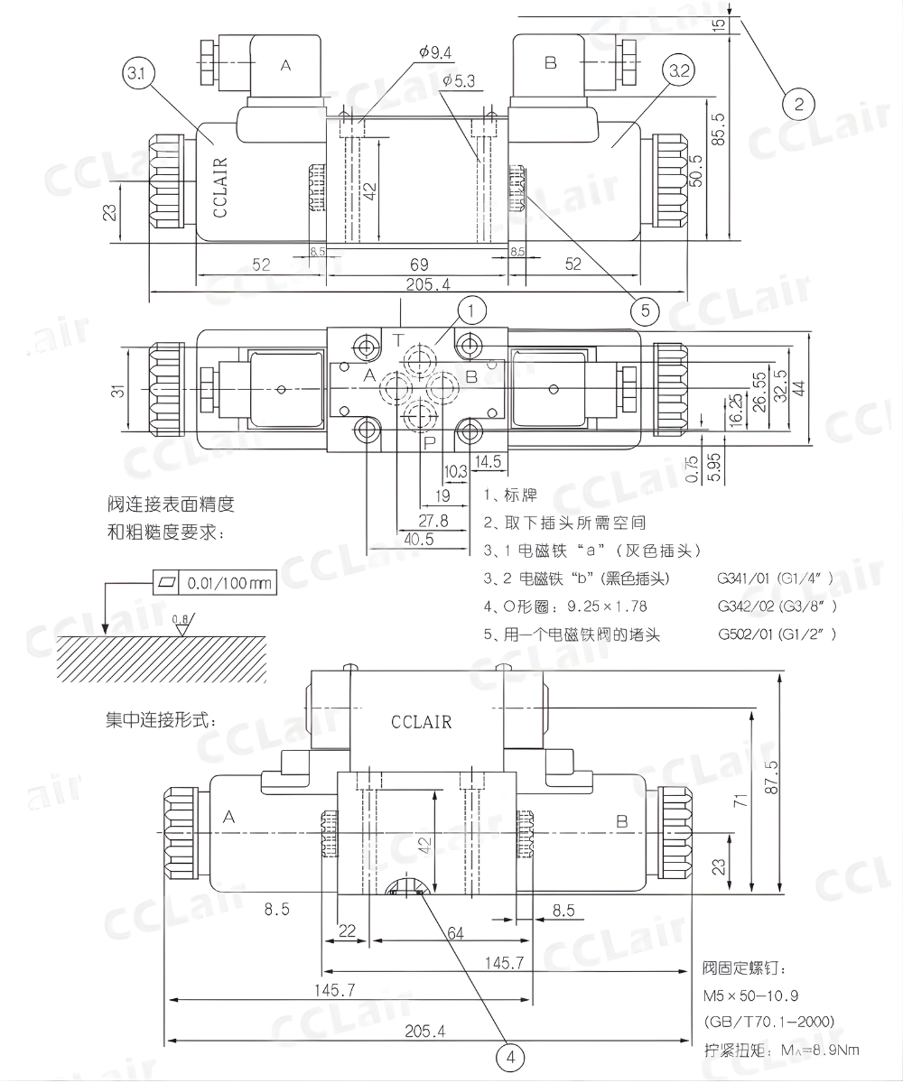 Thông số kỹ thuật van điện từ thủy lực 4WE6E
