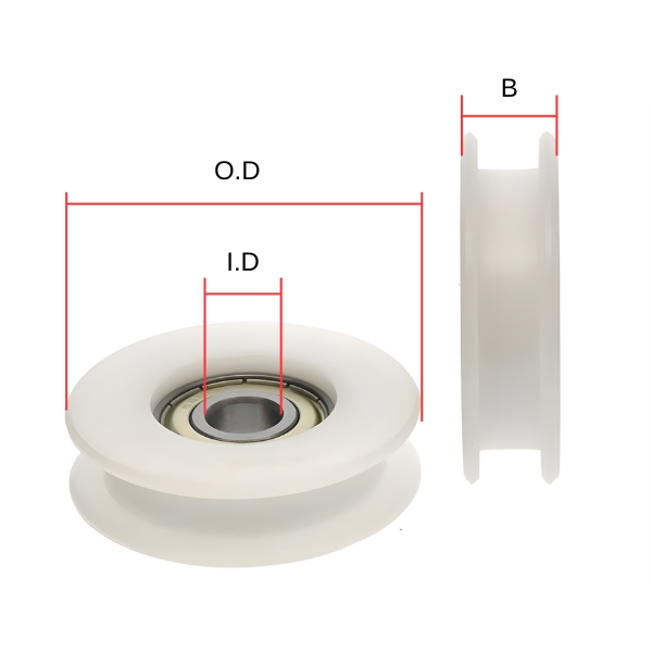 Thông số kỹ thuật bạc đạn nhựa POM rãnh H