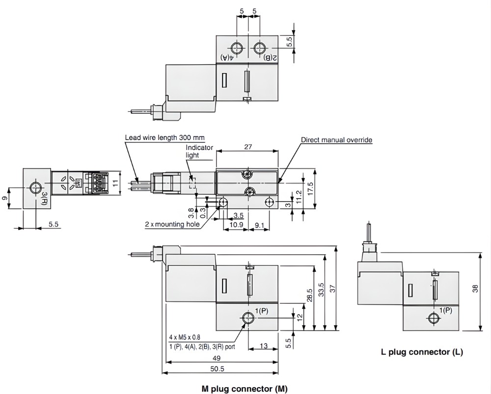 Ảnh thông số kỹ thuật van điện từ SMC VQD1121