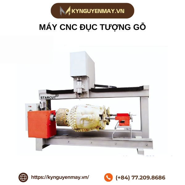 Máy CNC đục tượng gỗ 10 đầu 2 trục Z model 4Wind - 2614 - 10 - 2Z