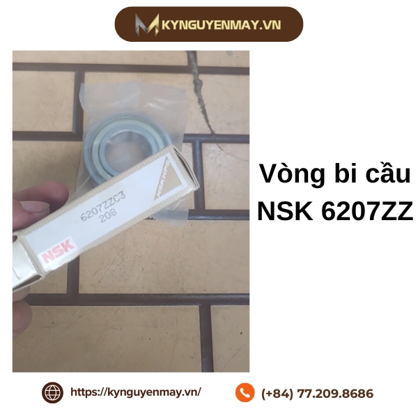 Model NSK 6207ZZ (Nắp sắt)