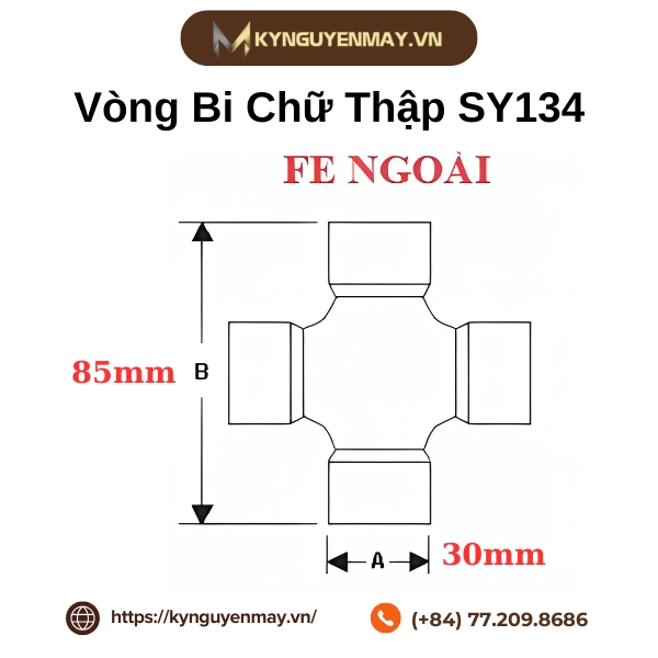Thông số bạc đạn chữ thập SY134