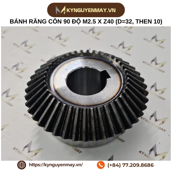 Bánh răng côn 90 độ M2.5 X Z40 (d=32, then 10)