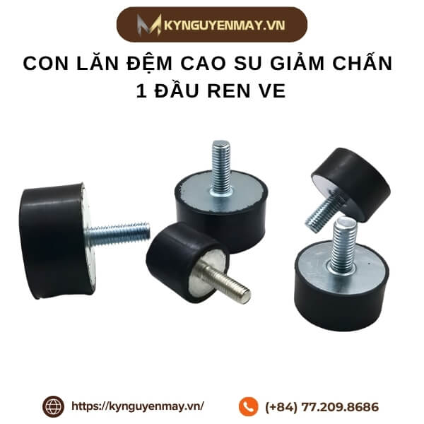 Con lăn đệm cao su giảm chấn 1 đầu ren VE