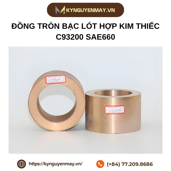 Đồng tròn bạc lót hợp kim thiếc C93200 SAE660