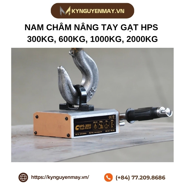 Nam châm nâng tay gạt HPS 300kg, 600kg, 1000kg, 2000kg