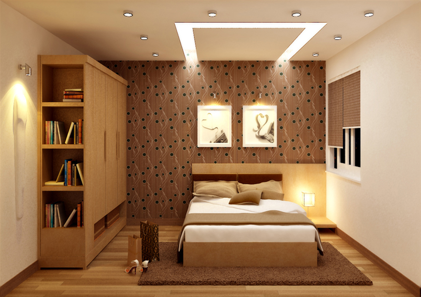 bố trí đèn LED âm trần cho phòng ngủ