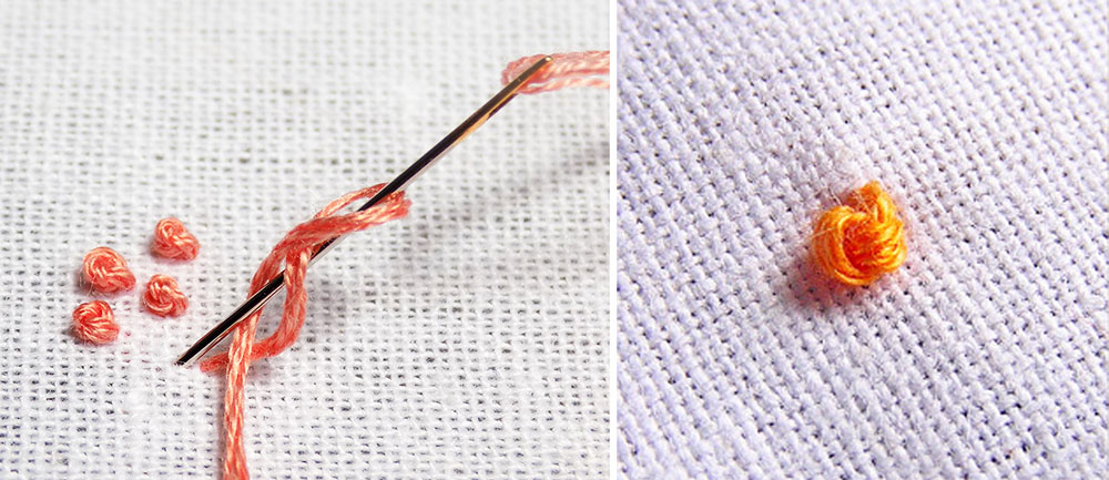 Học thêu hiện đại với các mũi thêu cơ bản - mũi sa hạt