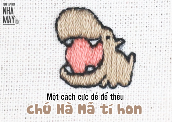 Một cách cực dễ để thêu chú Hà Mã tí hon (có mẫu in)