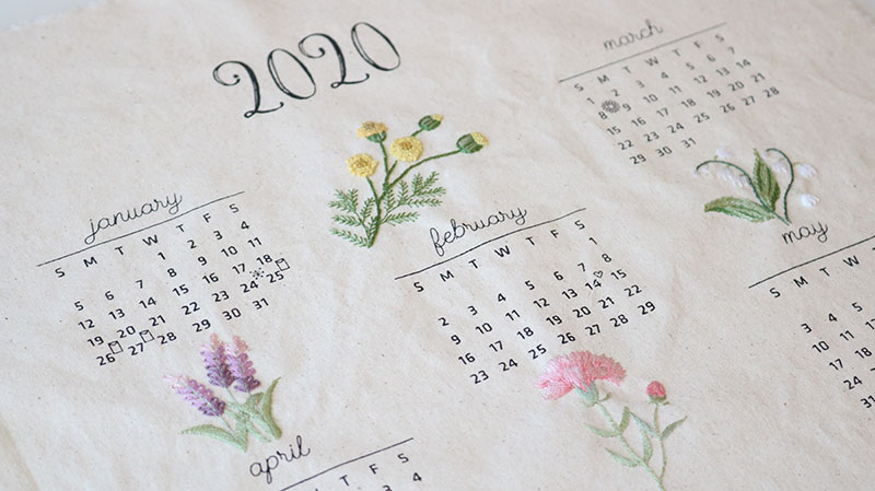 Hướng dẫn làm lịch thêu và khâu tay